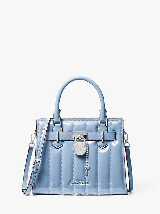 

Маленькая патентованная сумка Hamilton Michael Kors, синий
