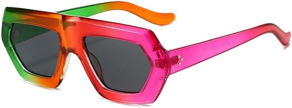 

Женские солнцезащитные очки неправильной квадратной формы с градиентным переходом цвета, защита от УФ-излучения UV400, мужские очки в ретро-стиле с прозрачными линзами SKFGNX, Colorful Gray