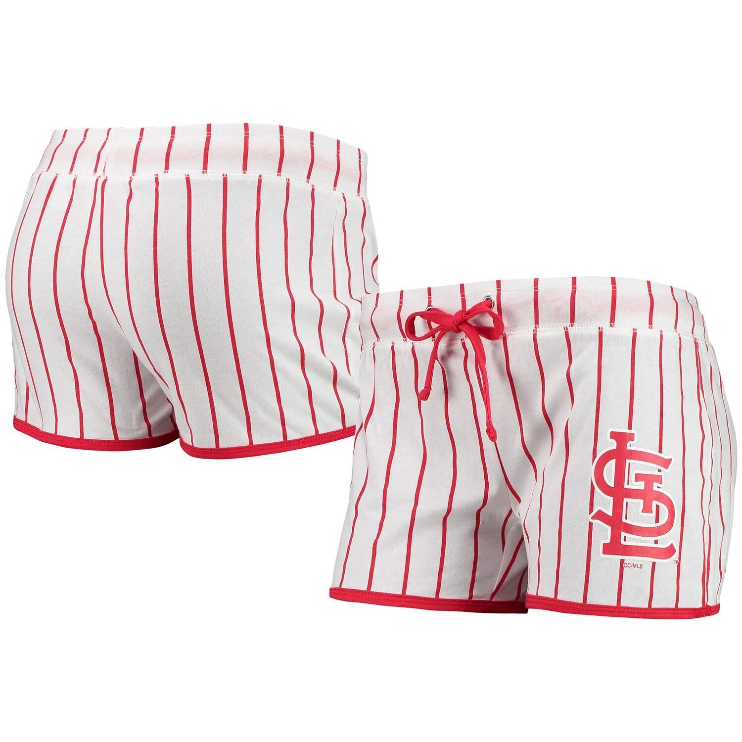 

Женские спортивные белые шорты для сна St. Louis Cardinals Vigor в тонкую полоску