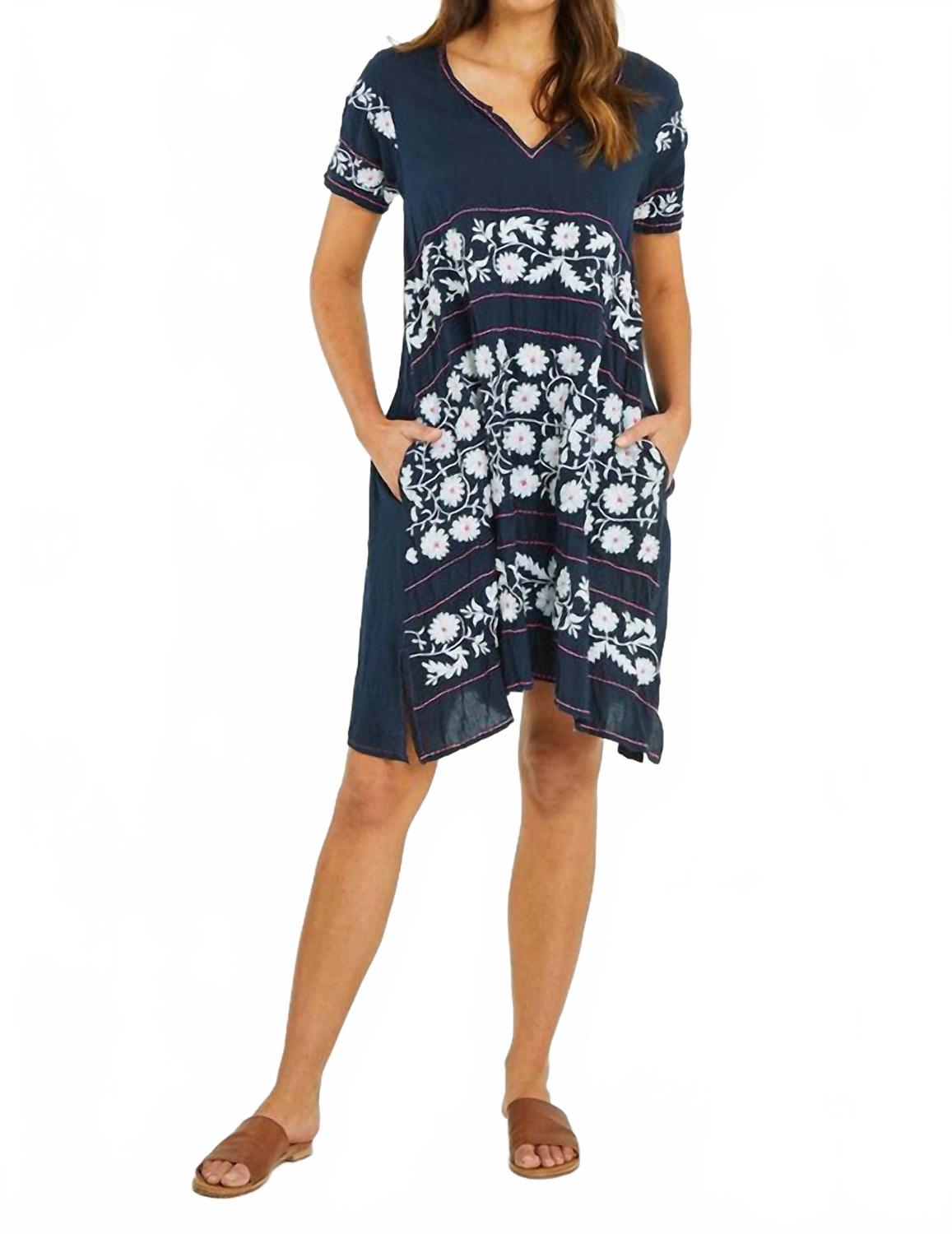 

Платье Charlotte с короткими рукавами темно-синего цвета Rubyyaya, темно-синий