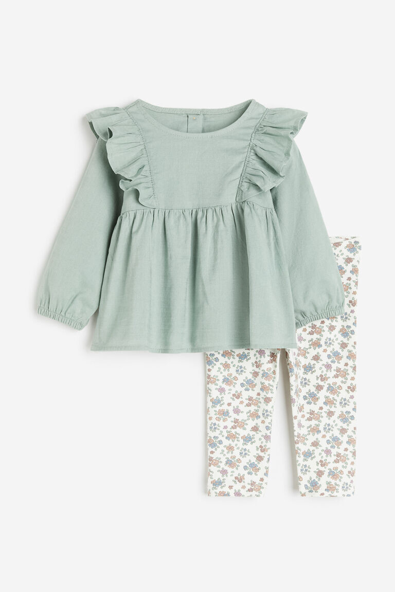 

Комплект из 2х блузки и леггинсов H&M, зеленый