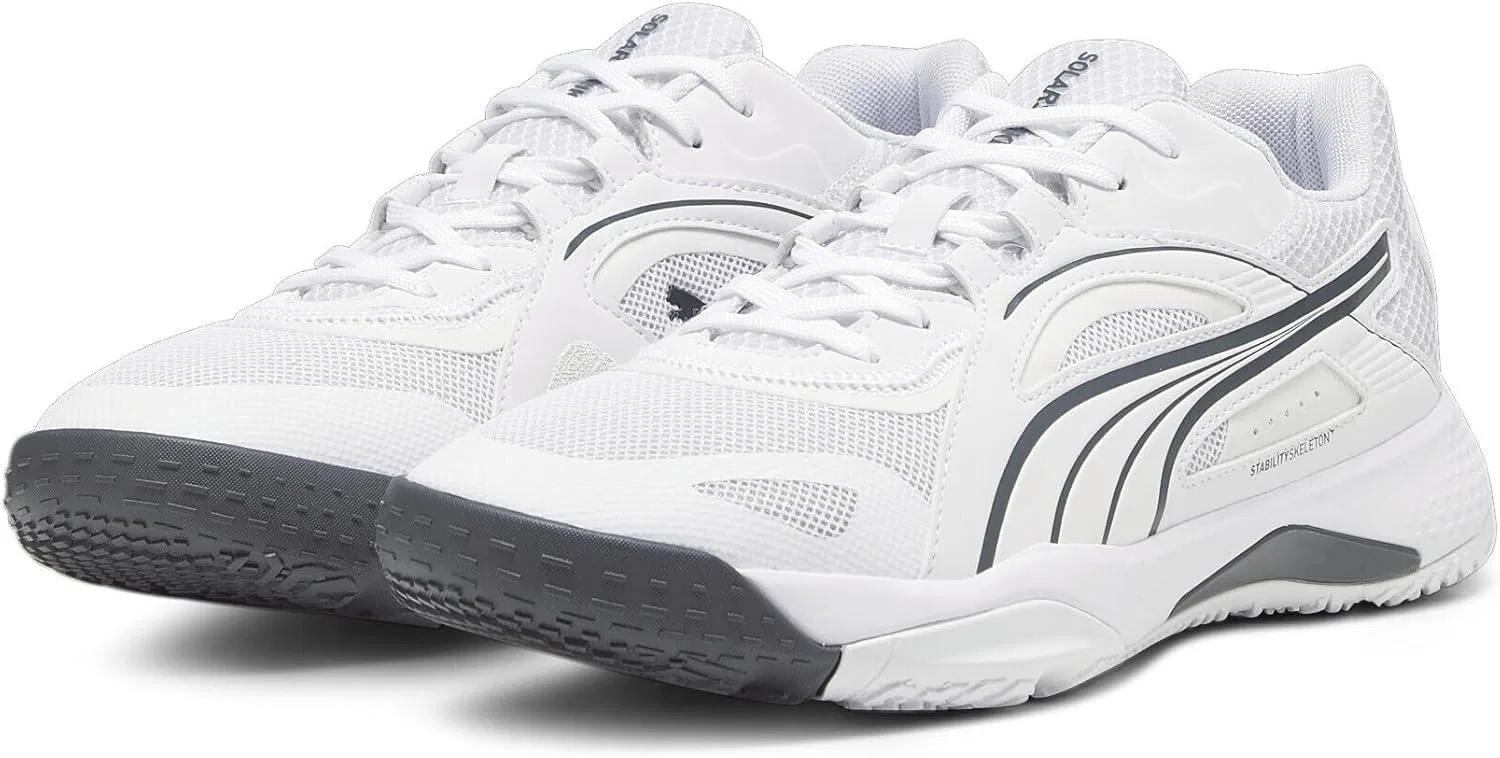 Универсальные кроссовки для игры в помещении Solarstrike II PUMA, Puma White Shadow Gray