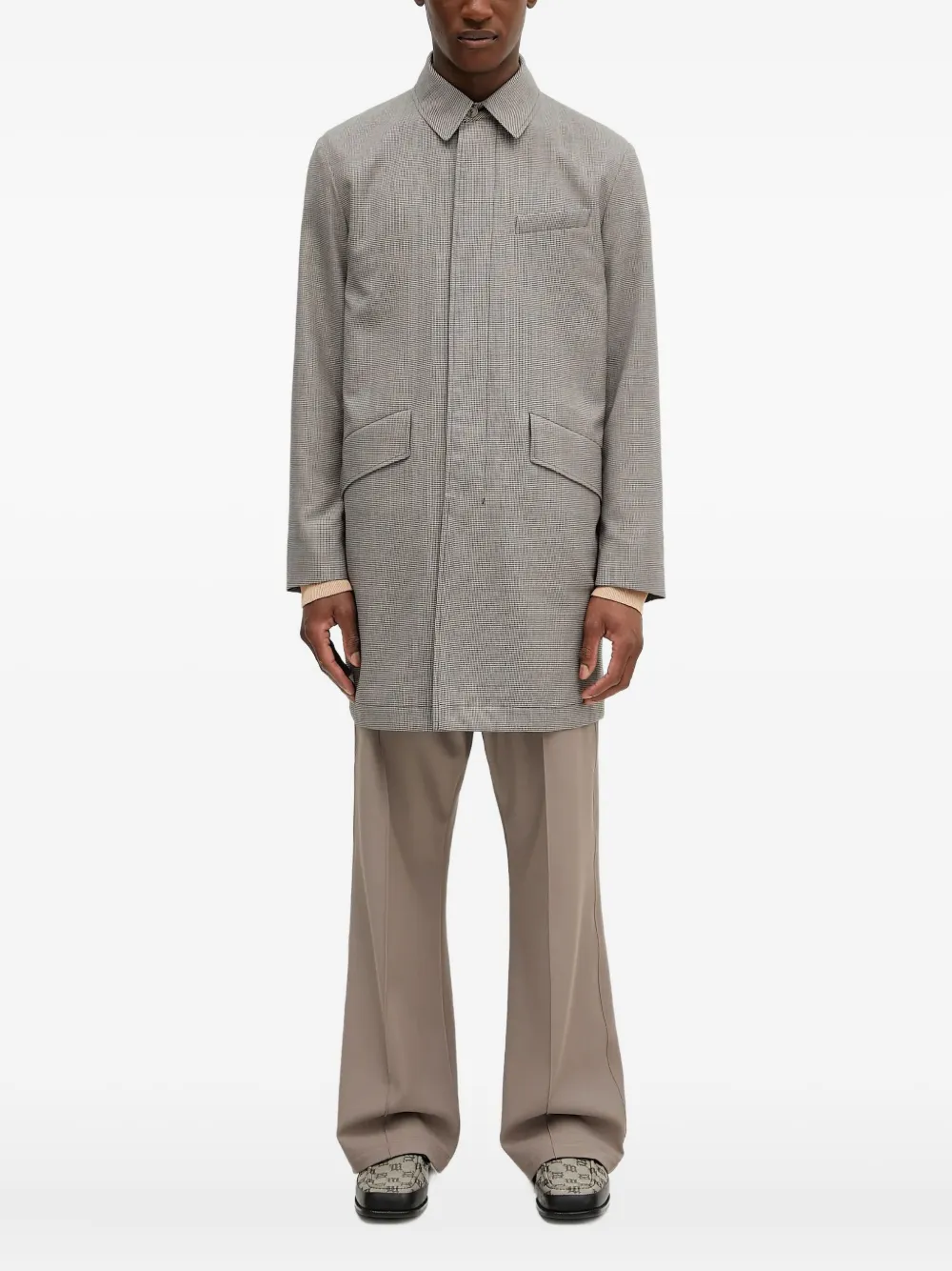 

Пальто в ломаную клетку Paul Smith, серый