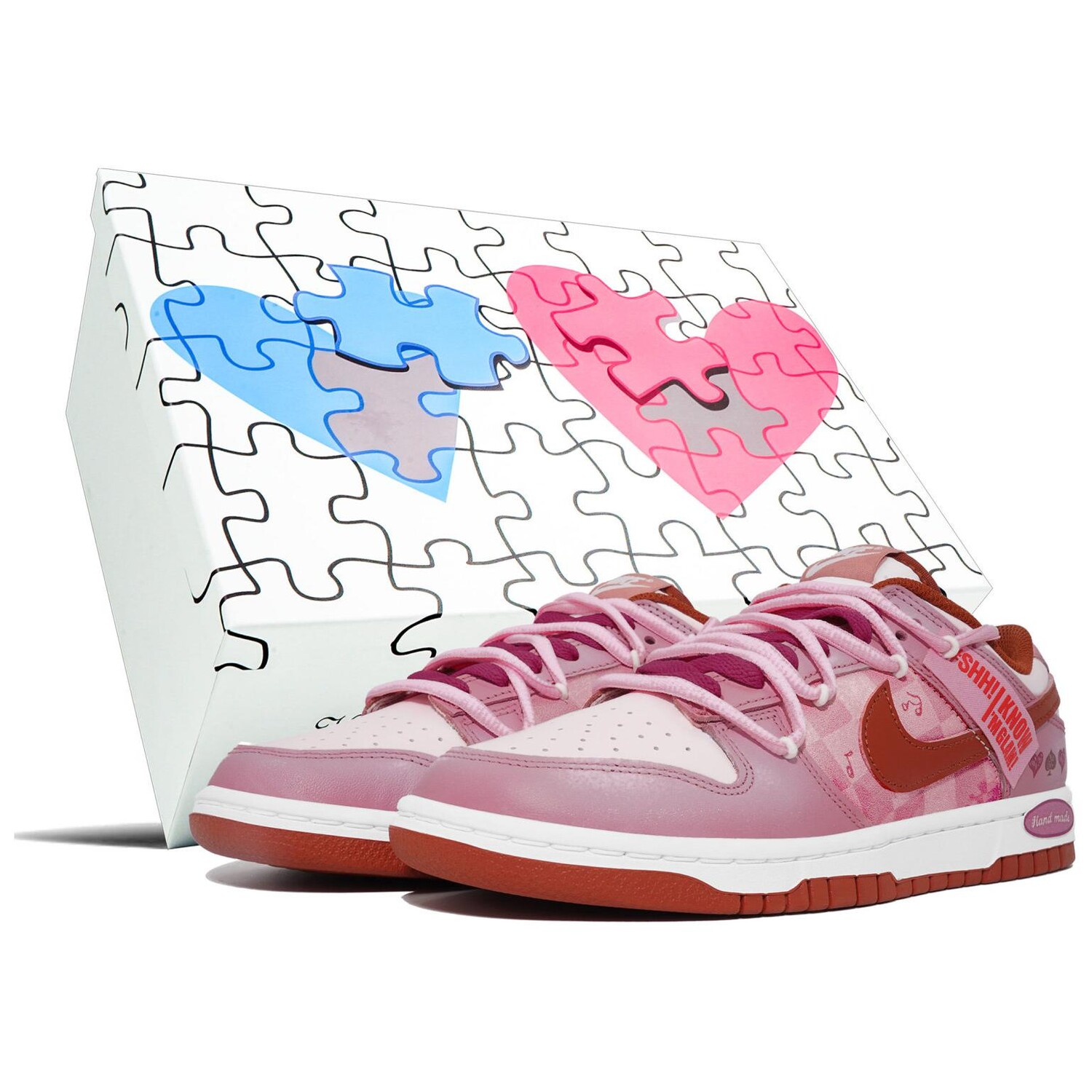

Кроссовки Nike Dunk Skateboarding Shoes Women's Low-top White, красный