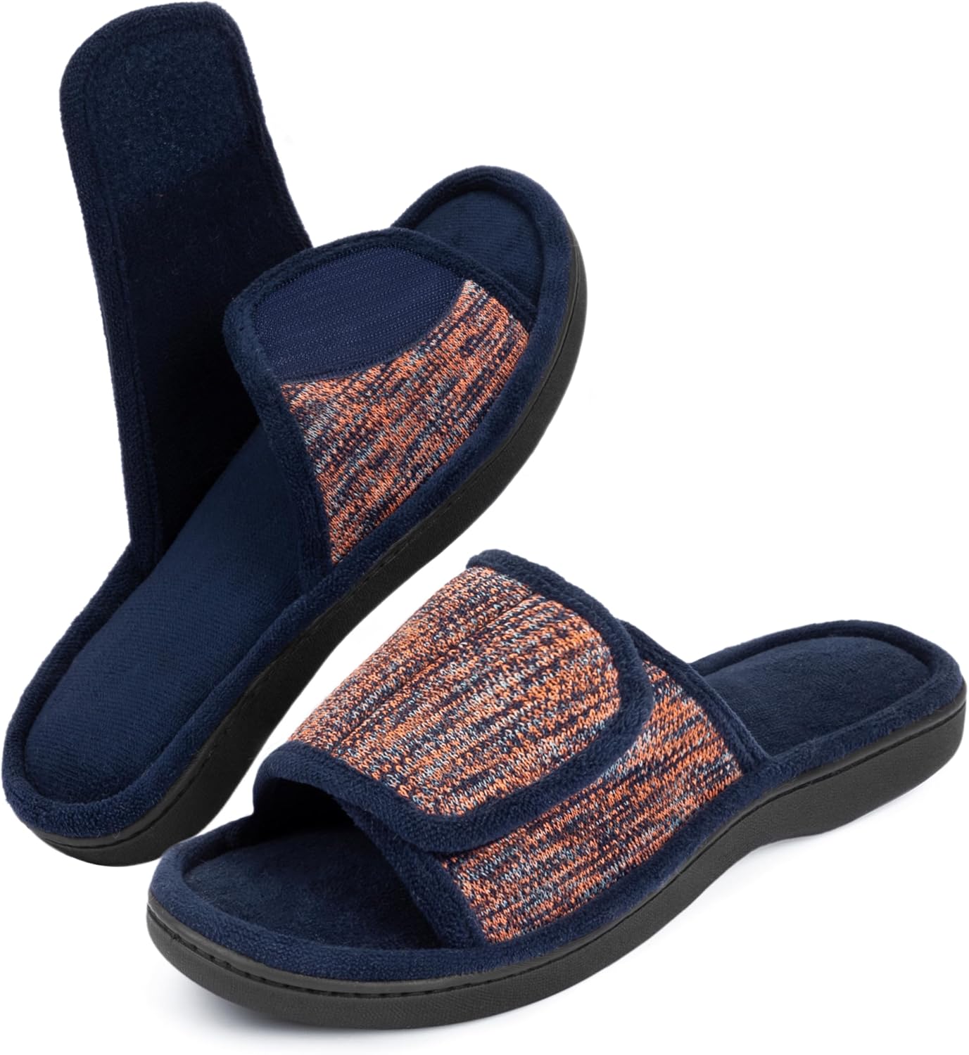 

Мужские сандалии с регулируемой застежкой и ортопедической стелькой из пены с эффектом памяти RockDove, синий/оранжевый/темно-синий