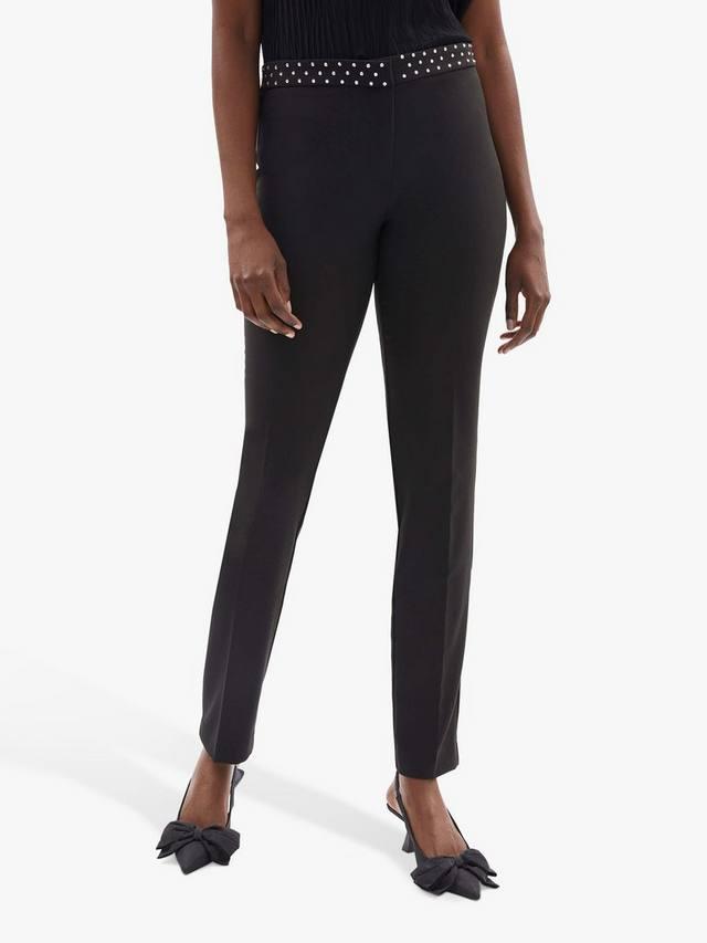 

Брюки с застежкой на булавку со стразами на талии James Lakeland, черный