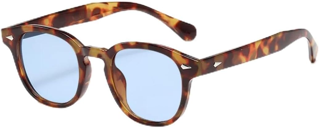 

Солнцезащитные очки с защитой UV400 | Круглые заклепки, панк-леопардовый принт | для женщин и мужчин, для занятий спортом на открытом воздухе и вождения DSVIGF, Leopard Blue