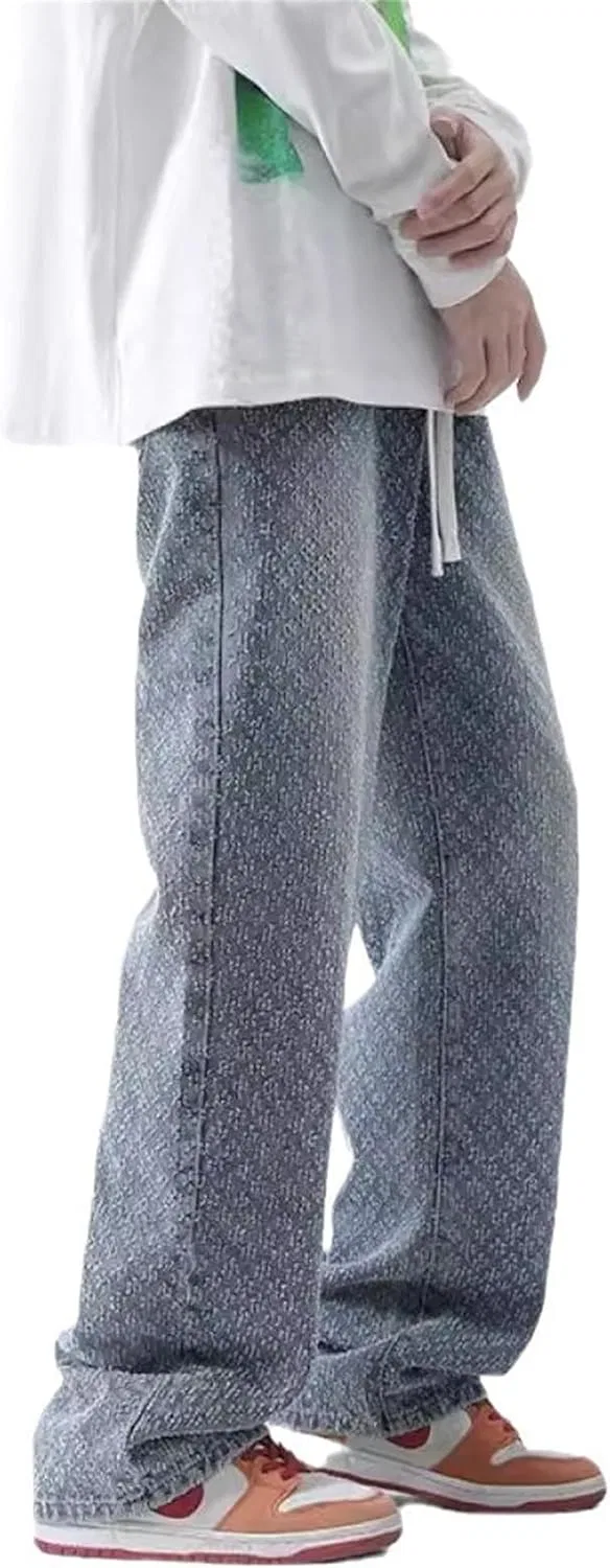 Джинсы прямые потертые Slim Fit на поясе, синий — фото 2
