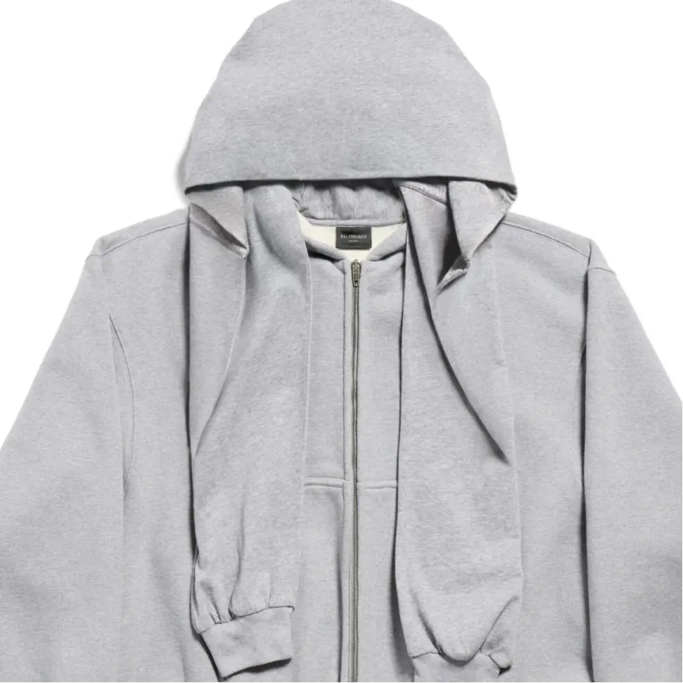 Балэнсиага FW24 Unity Sport Icon Incognito Серая Толстовка на Молнии — фото 4