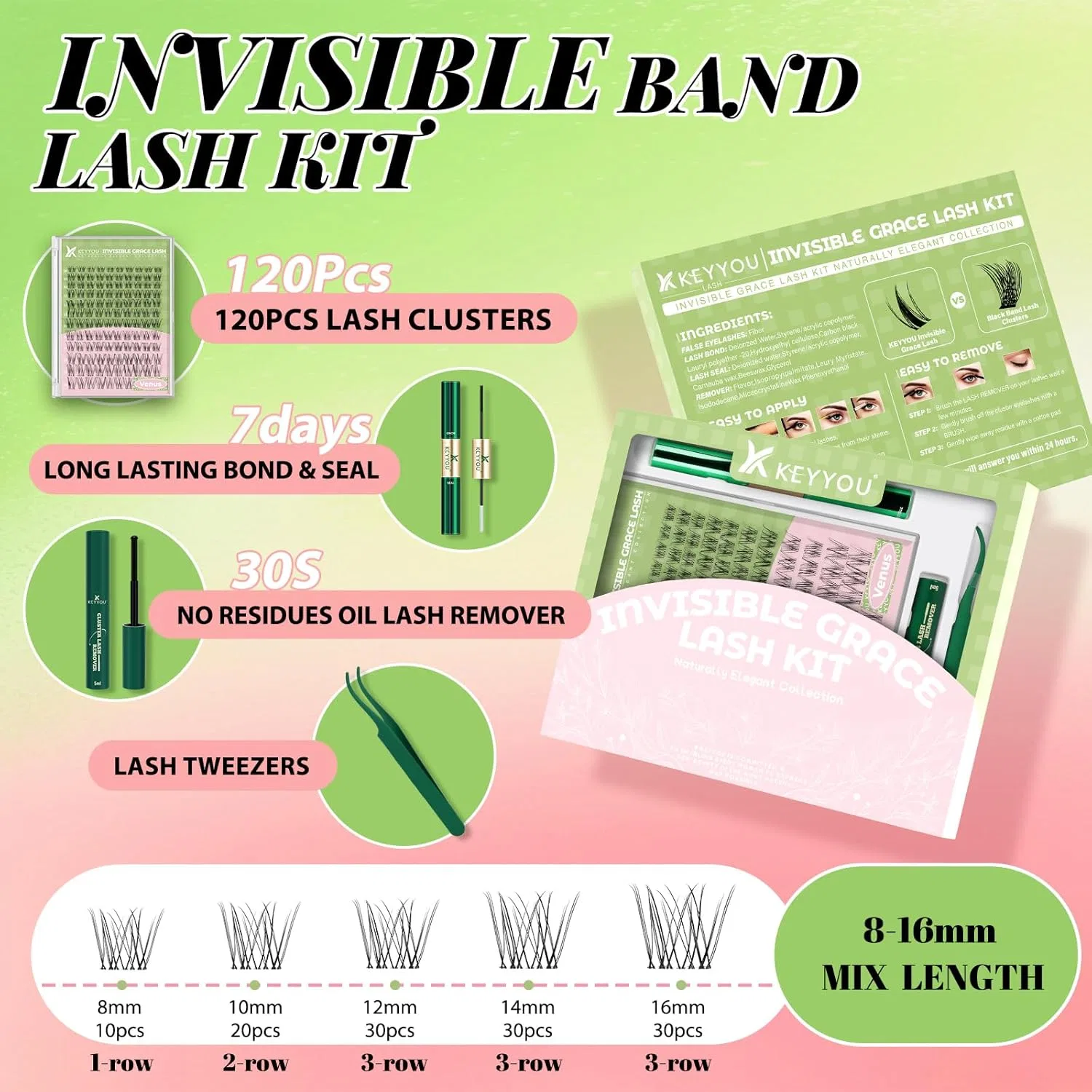 Набор для наращивания ресниц «Flora Eyelash Extensions Set» от KEYYOU Keyyou, Kit-Flora — фото 2