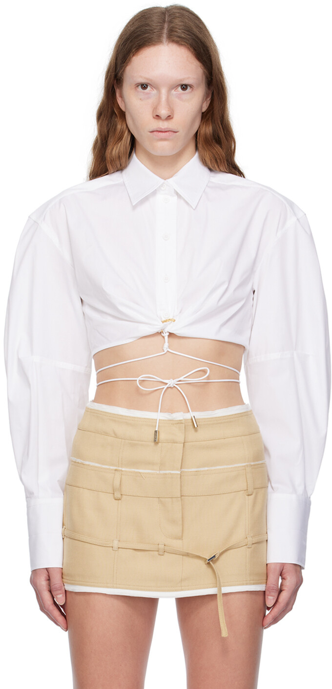 

Белая рубашка Le Raphia La Chemise Plidao Jacquemus