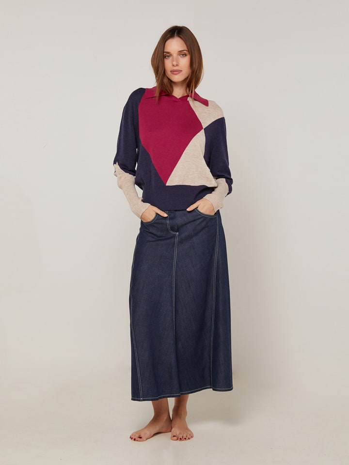 

Rodier Свитер темно-синего/красного/бежевого цвета