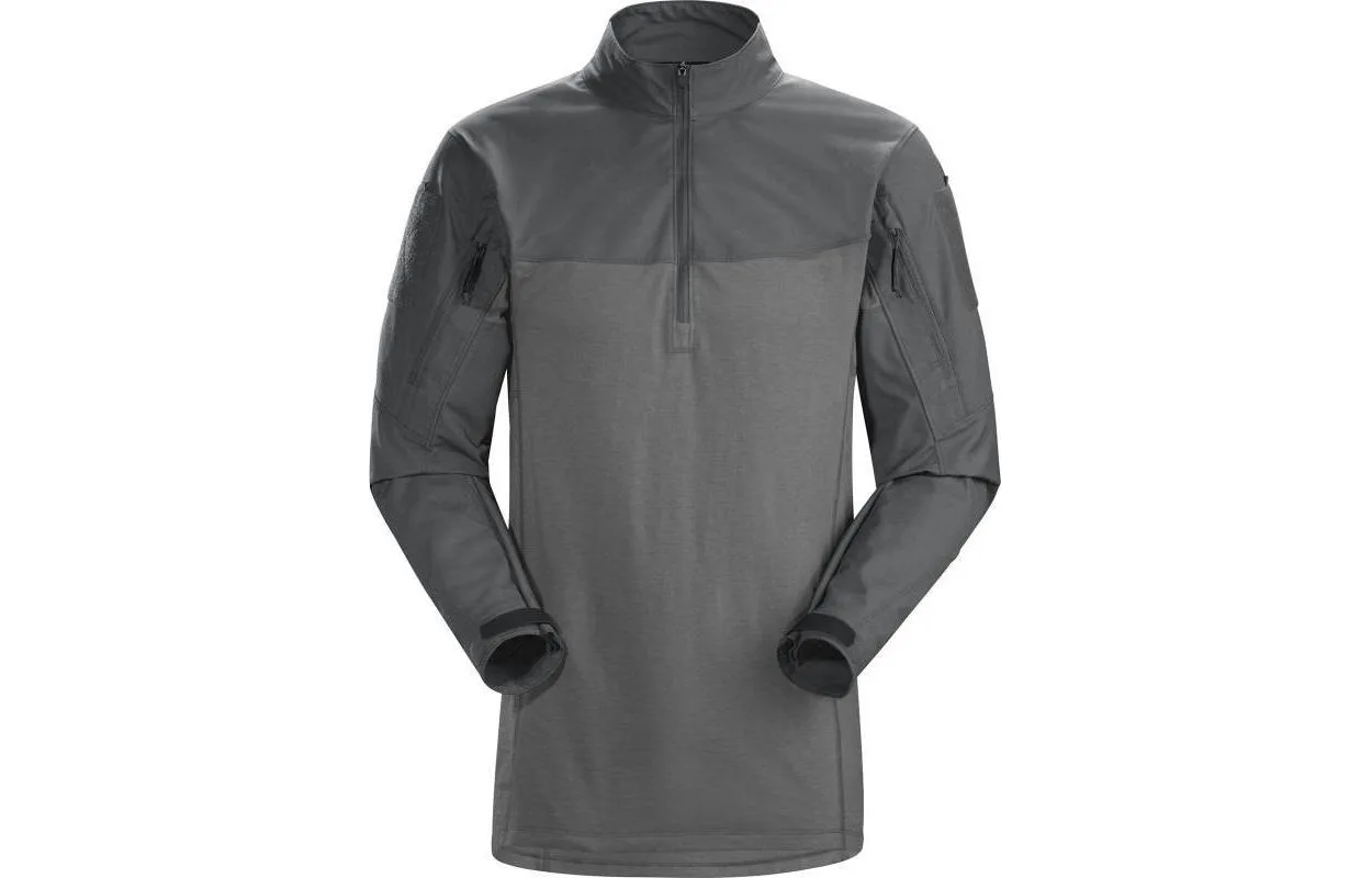 Футболка мужская с воротником стойкой Arcteryx, Wolf Gray/Wolf — фото 3
