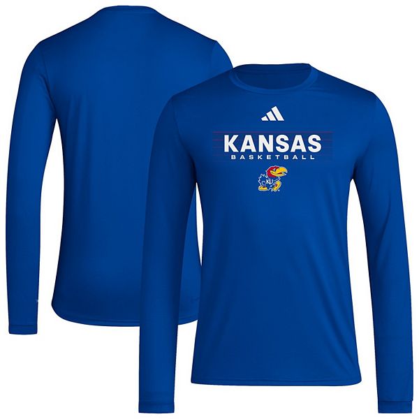 

Мужская футболка с длинным рукавом royal kansas jayhawks locker on-court in the fade aeroready Adidas