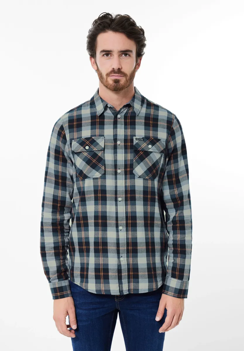 

STREET ONE МУЖСКАЯ фланелевая рубашка с нагрудными карманами Street One Men, синий