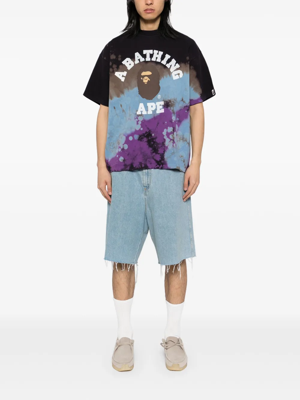 Футболка Dye College A BATHING APE, фиолетовый — фото 2