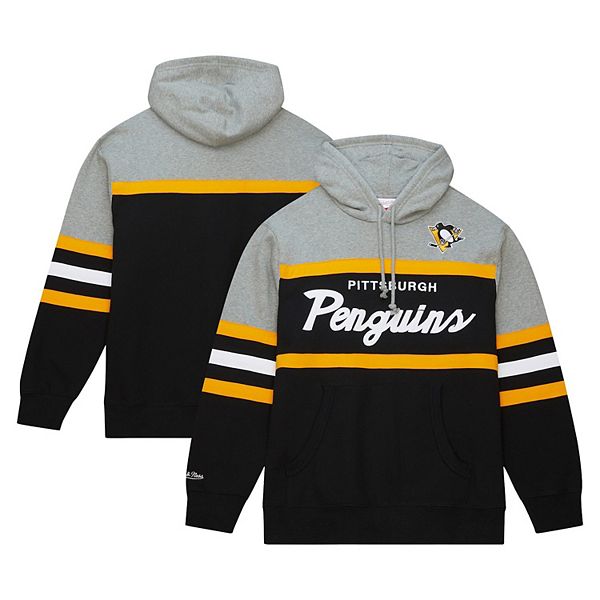

Мужская черно-серая толстовка с капюшоном Pittsburgh Penguins Head Coach Mitchell & Ness, Черный, Мужская черно-серая толстовка с капюшоном Pittsburgh Penguins Head Coach Mitchell & Ness