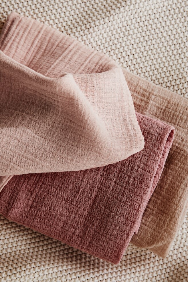 

Комплект из 3 комфортных одеял из муслина H&M, 40x40 см, розовый
