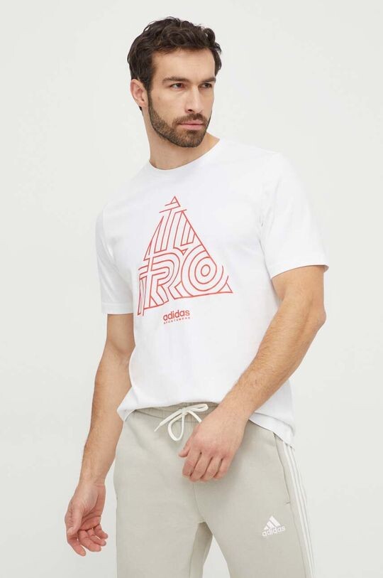 

Хлопковая футболка adidas, белый