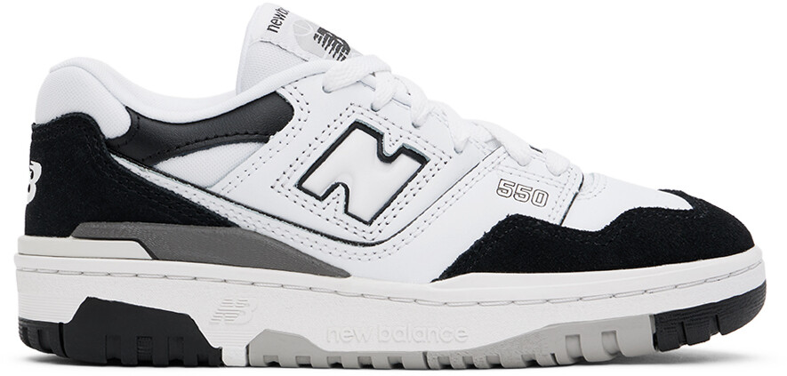 

Большие детские белые и черные кроссовки 550 New Balance