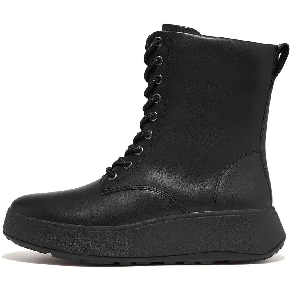 Ботинки Fitflop F-Mode Leather Lace-Up Flatform Ankle, черный