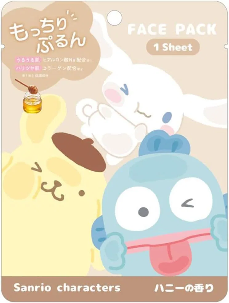 Патчи для лица Sanrio Cinnamoroll Hangyodon Pompompurin Mugyutt Face Pack, 1 шт, CRUX