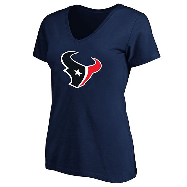

Женская футболка с V-образным вырезом Houston Texans plus size в темно-синем цвете Fanatics