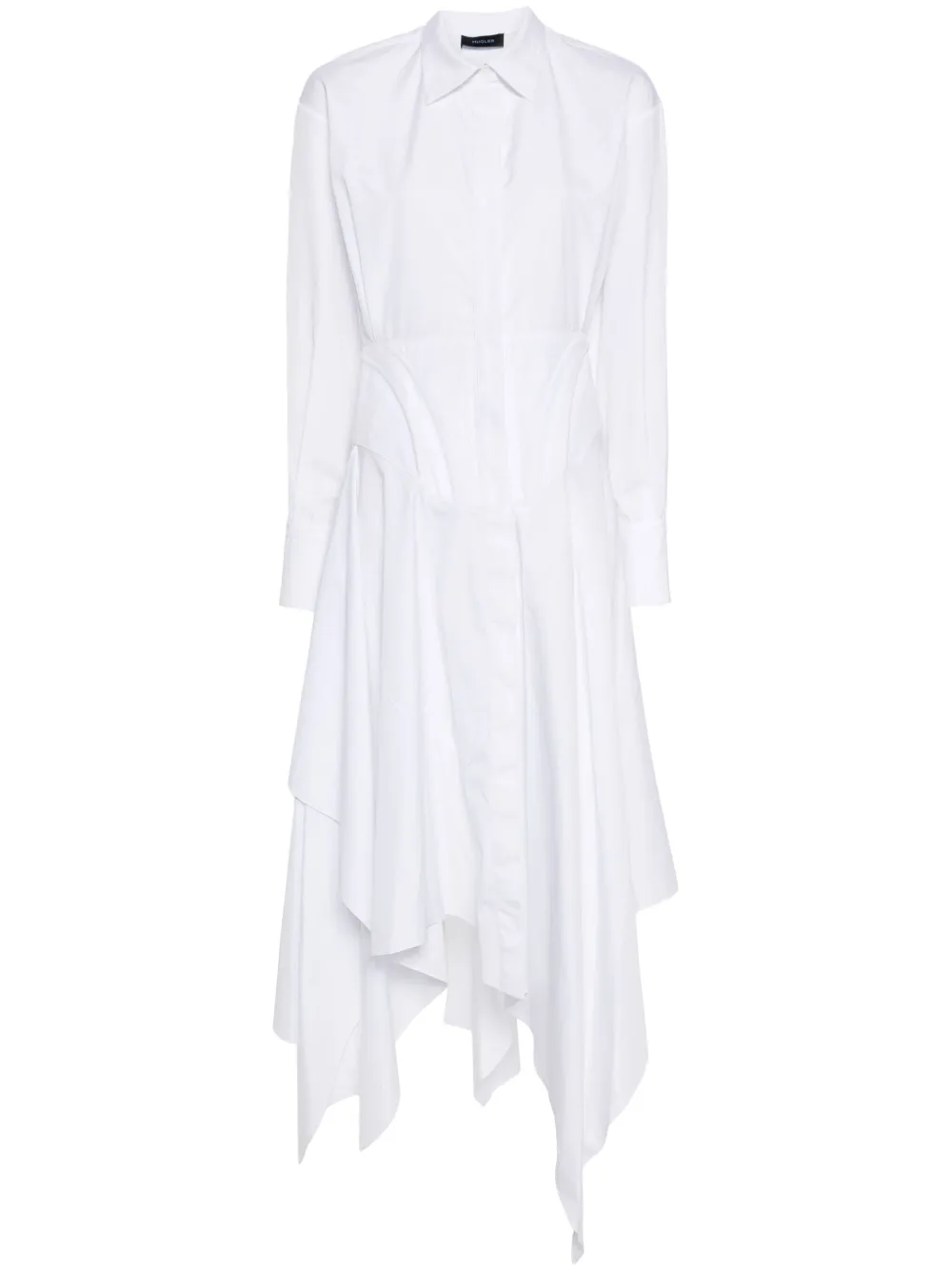 

Поплиновое платье миди Mugler, белый