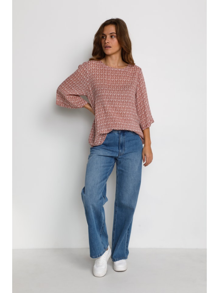 

Kaffe Блузка с длинными рукавами KAebellen, стандартный крой, цвет пыльно-красный / меловой лист