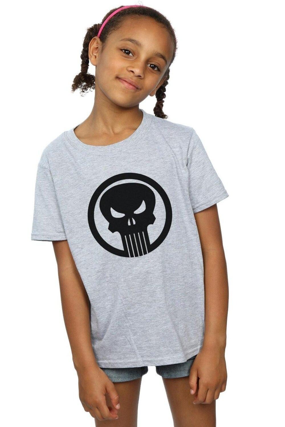 

Хлопковая футболка Punisher Skull Circle Marvel, серый
