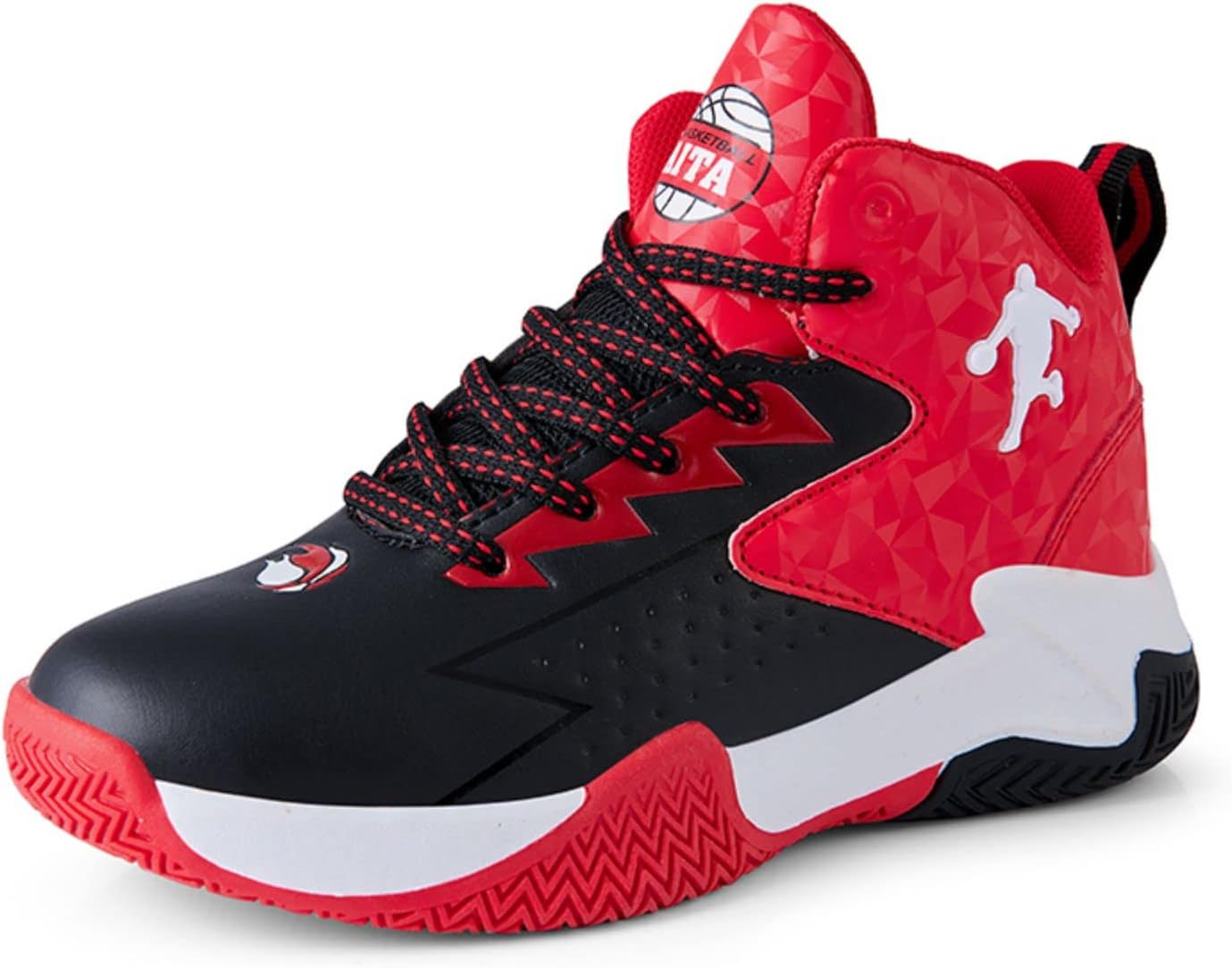 

Противоскользящие износостойкие модные детские спортивные баскетбольные кроссовки Ucilxi, черный/красный