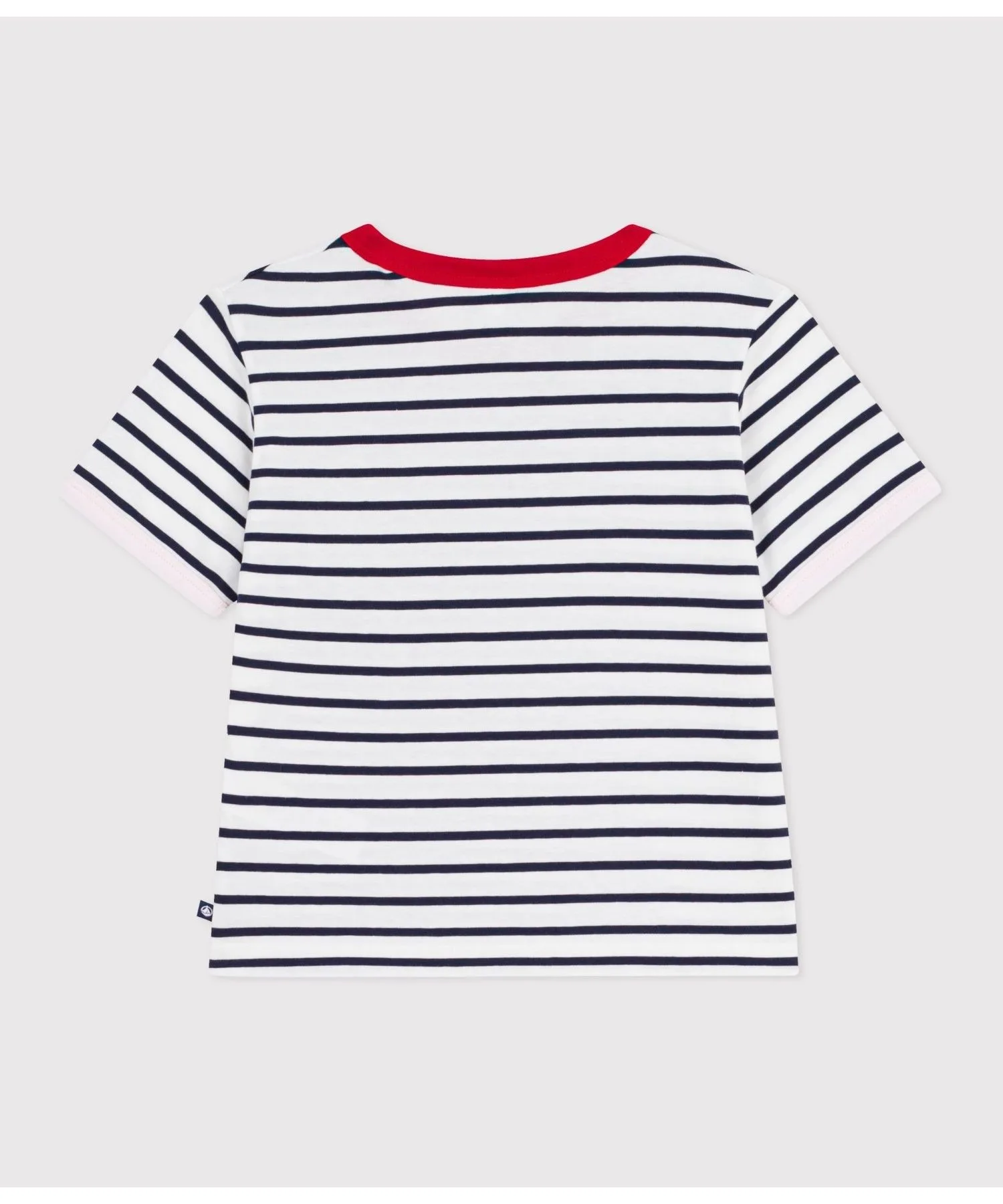 Детская футболка с маринерским бордюром и аппликацией PETIT BATEAU оранжевая — фото 4