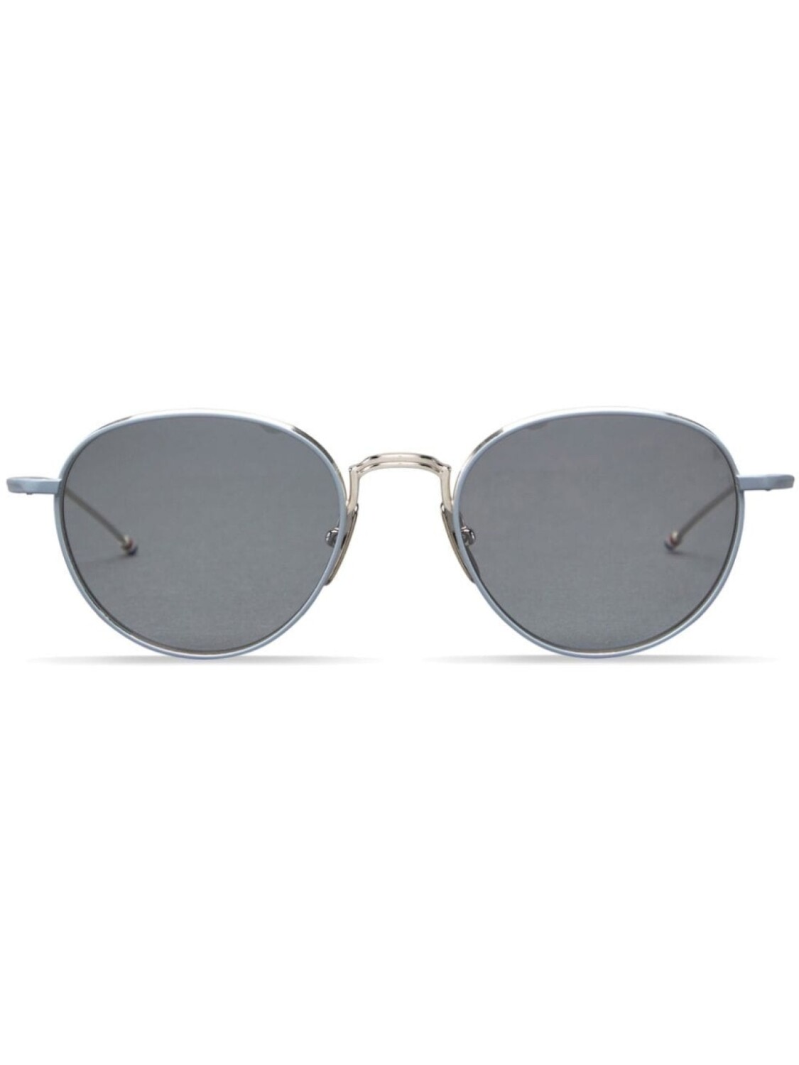 

Thom Browne Eyewear солнцезащитные очки в круглой оправе, серебристый