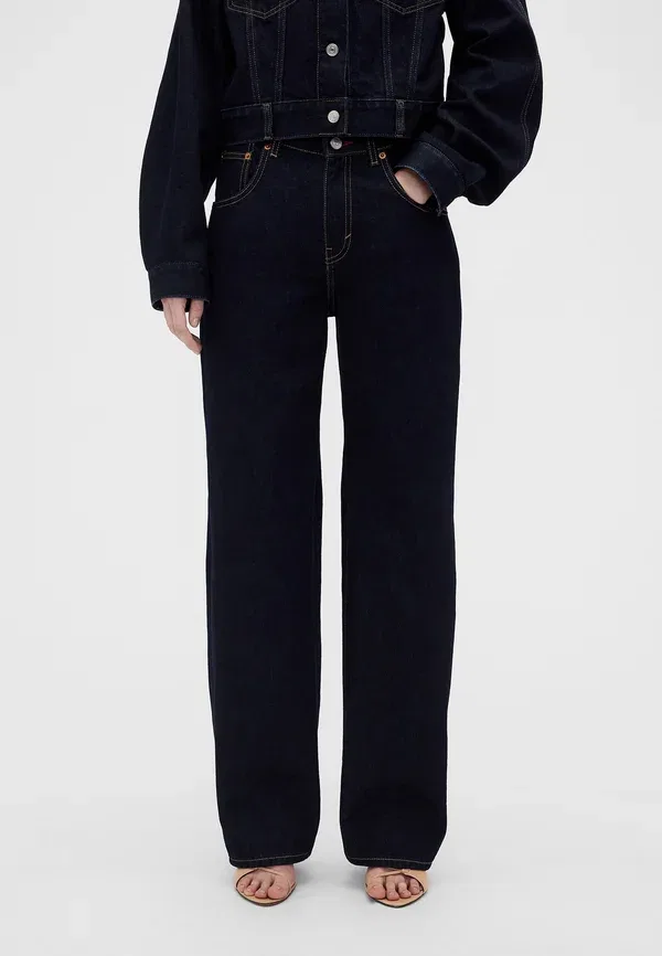 Джинсы Victoria Beckham High Rise Straight Relaxed Fit Jeans Gap, темная стирка