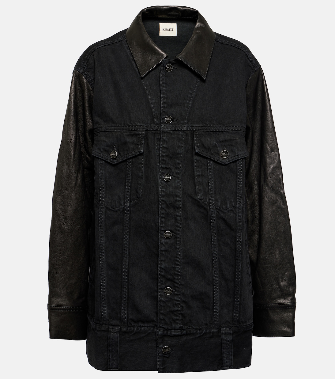 

Джинсовая куртка Grizzo с кожаной отделкой Khaite, Prescott