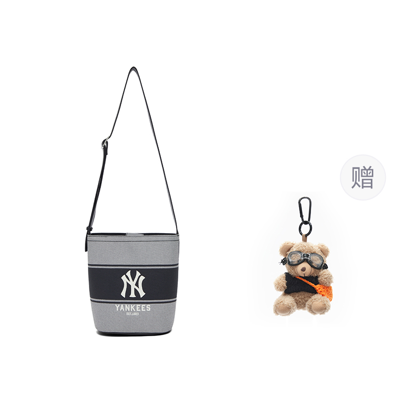 

MLB Нью-Йорк Янкиз Полиэстер Панама Сумка через плечо Плечевая сумка Портативная Женская Черная, Black+Free Bear Pendant