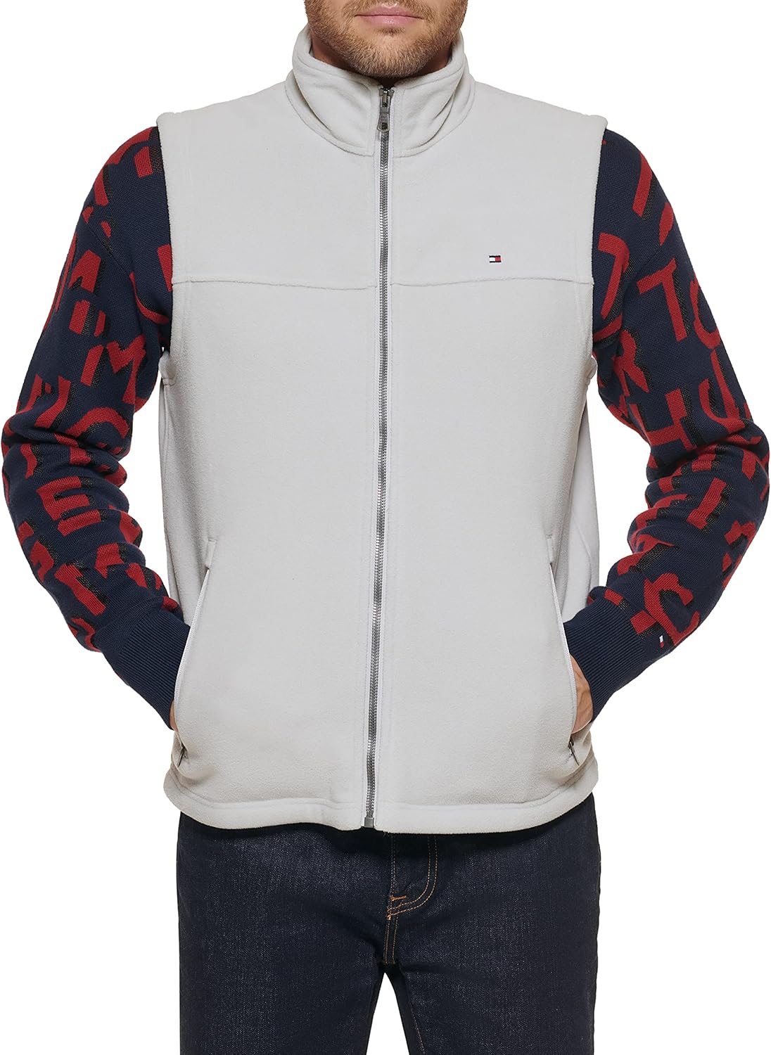 Легкий мужской жилет Tommy Hilfiger Polar Fleece, Ice — фото 3