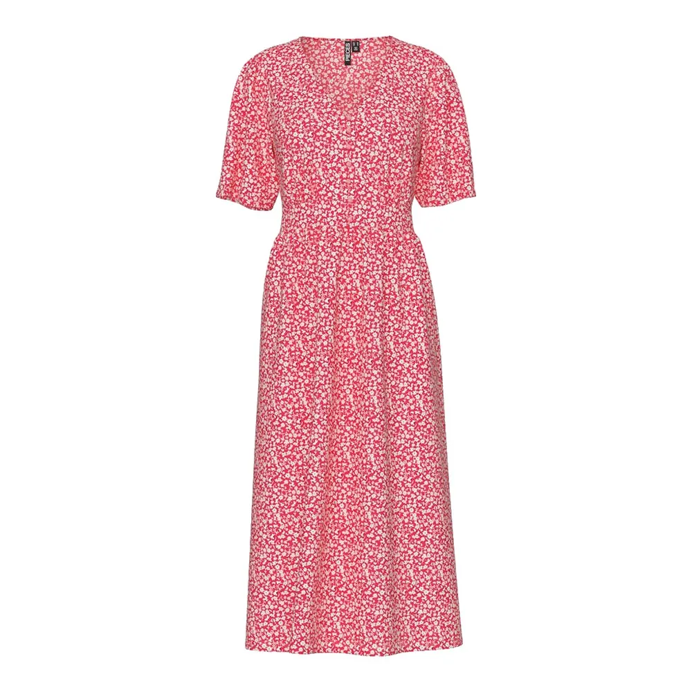 

Платье с коротким рукавом Pieces Tala Midi, розовый