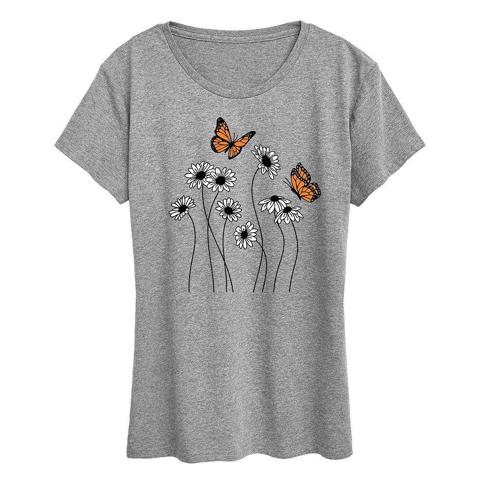 

Женская футболка с рисунком Wildflower Garden Licensed Character, цвет Heather Gray