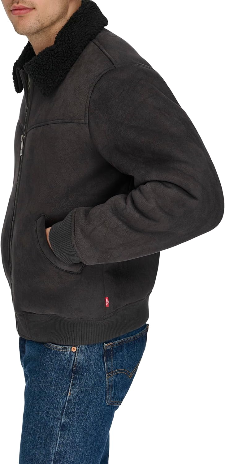 Мужская куртка-бомбер Levi's из искусственной овчины в стиле вестерн, Black — фото 3