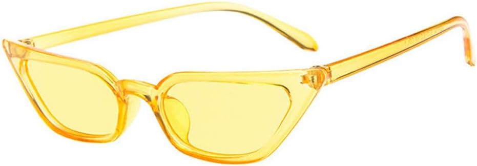 

Модные маленькие солнцезащитные очки «кошачий глаз» для женщин, сексуальные прозрачные красные солнцезащитные очки для женщин в винтажном стиле с защитой от УФ-излучения UV400 TYUVIVO, Yellow-yellow