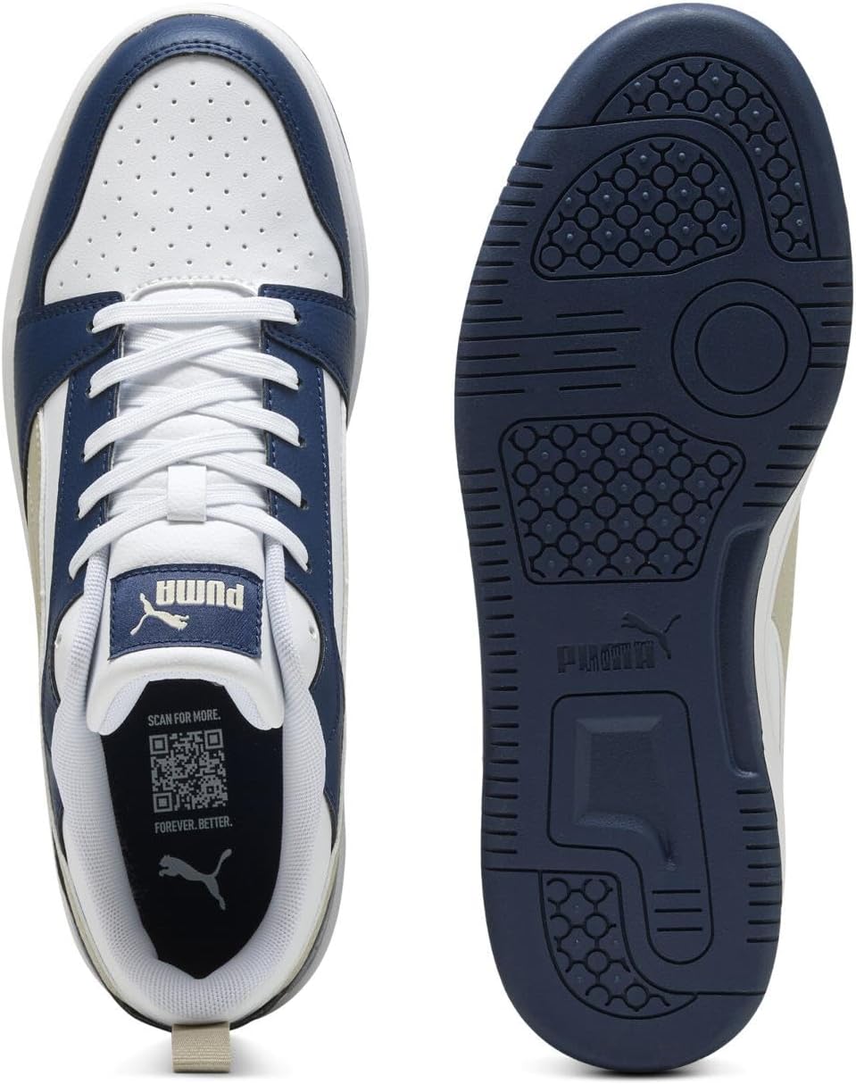 Мужские низкие кроссовки PUMA, белый/синий — фото 3