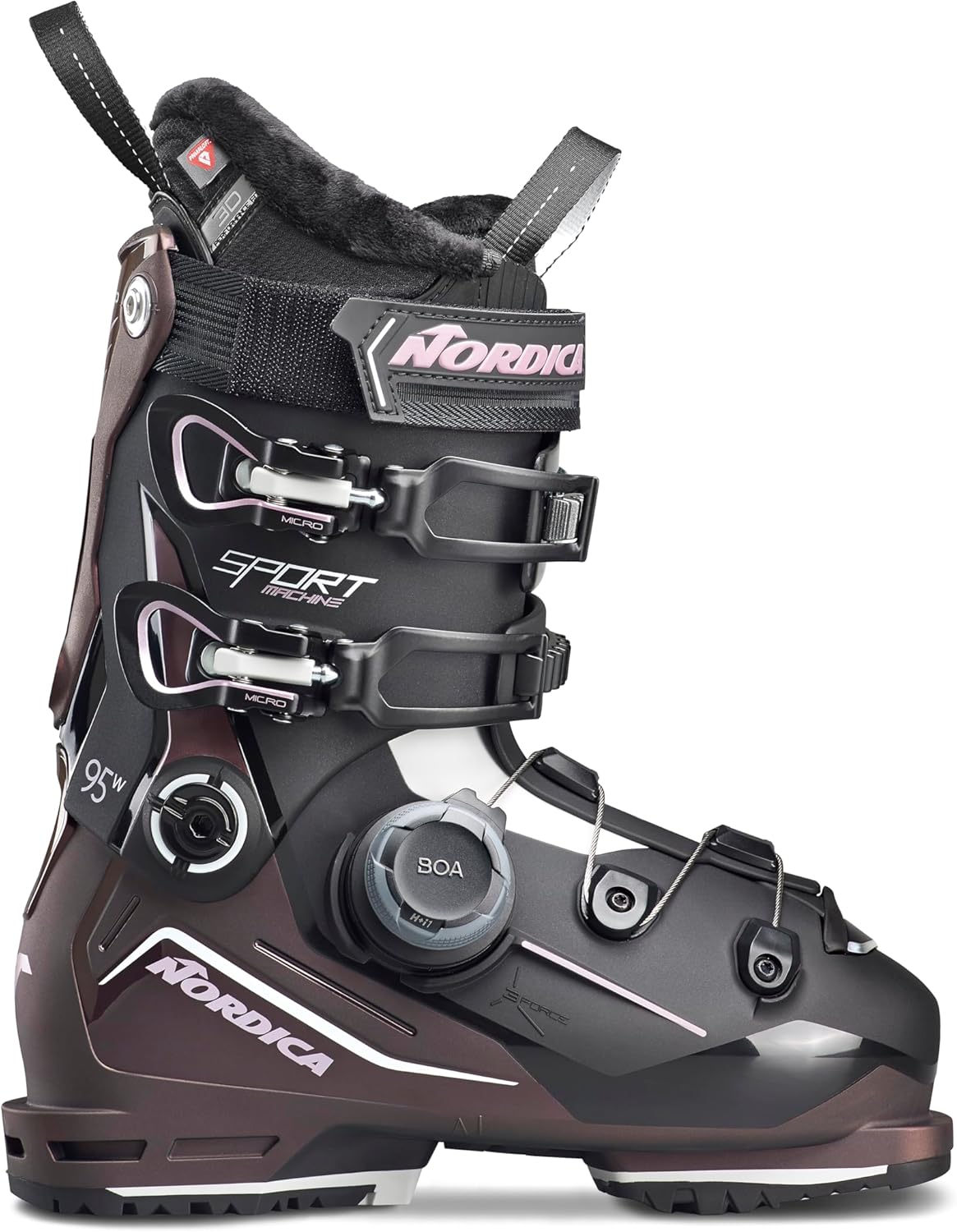 

Женские высокопроизводительные горнолыжные ботинки Nordica Sportmachine 3 95 W BOA с широкой посадкой, Black/Maroon/White, Белый, Женские высокопроизводительные горнолыжные ботинки Nordica Sportmachine 3 95 W BOA с широкой посадкой, Black/Maroon/White