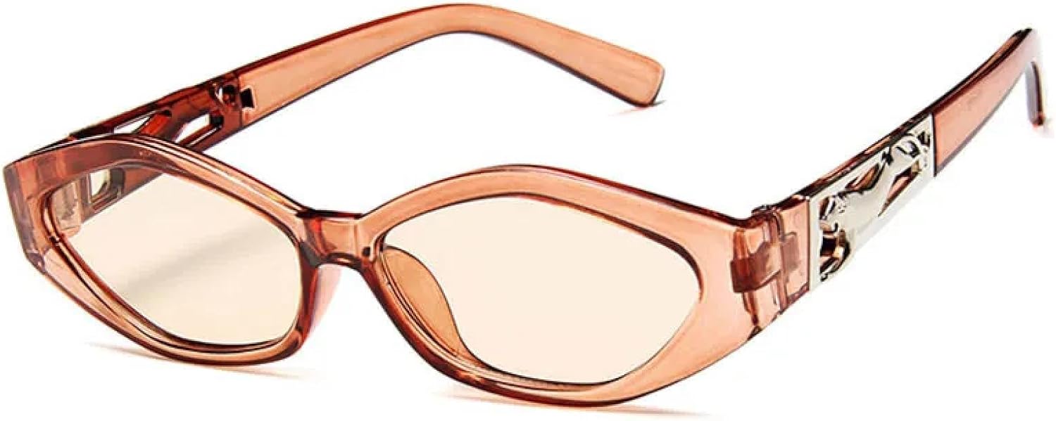 

Ретро-солнцезащитные очки в маленькой оправе с многоугольными линзами и эффектом «кошачьих глаз», модные, с рисунком под гепарда, солнцезащитные очки UV400 WNCKSQ, Light Tea Tea