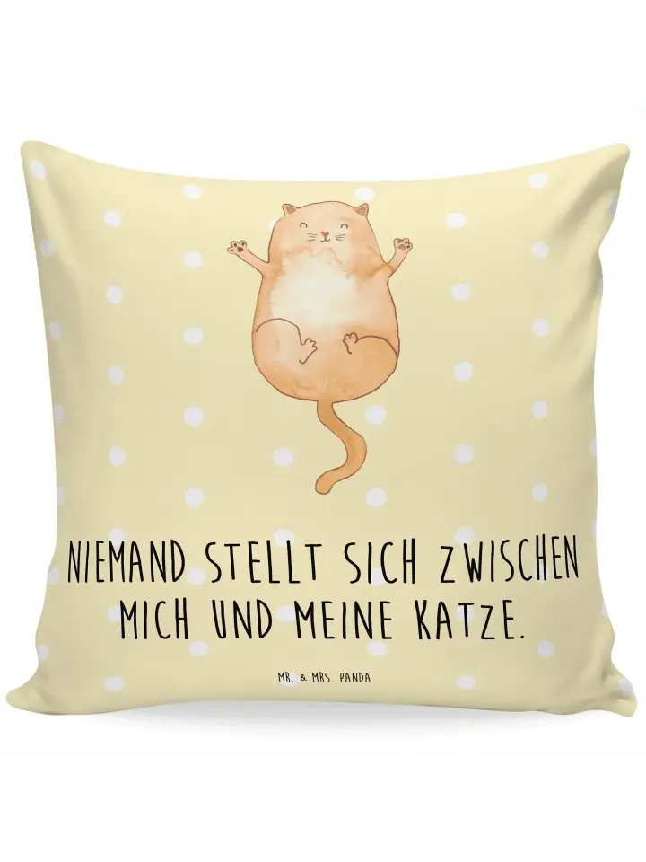 

Подушка Mr & Mrs Panda 40x40 Katze Umarmen, пастельно-желтый