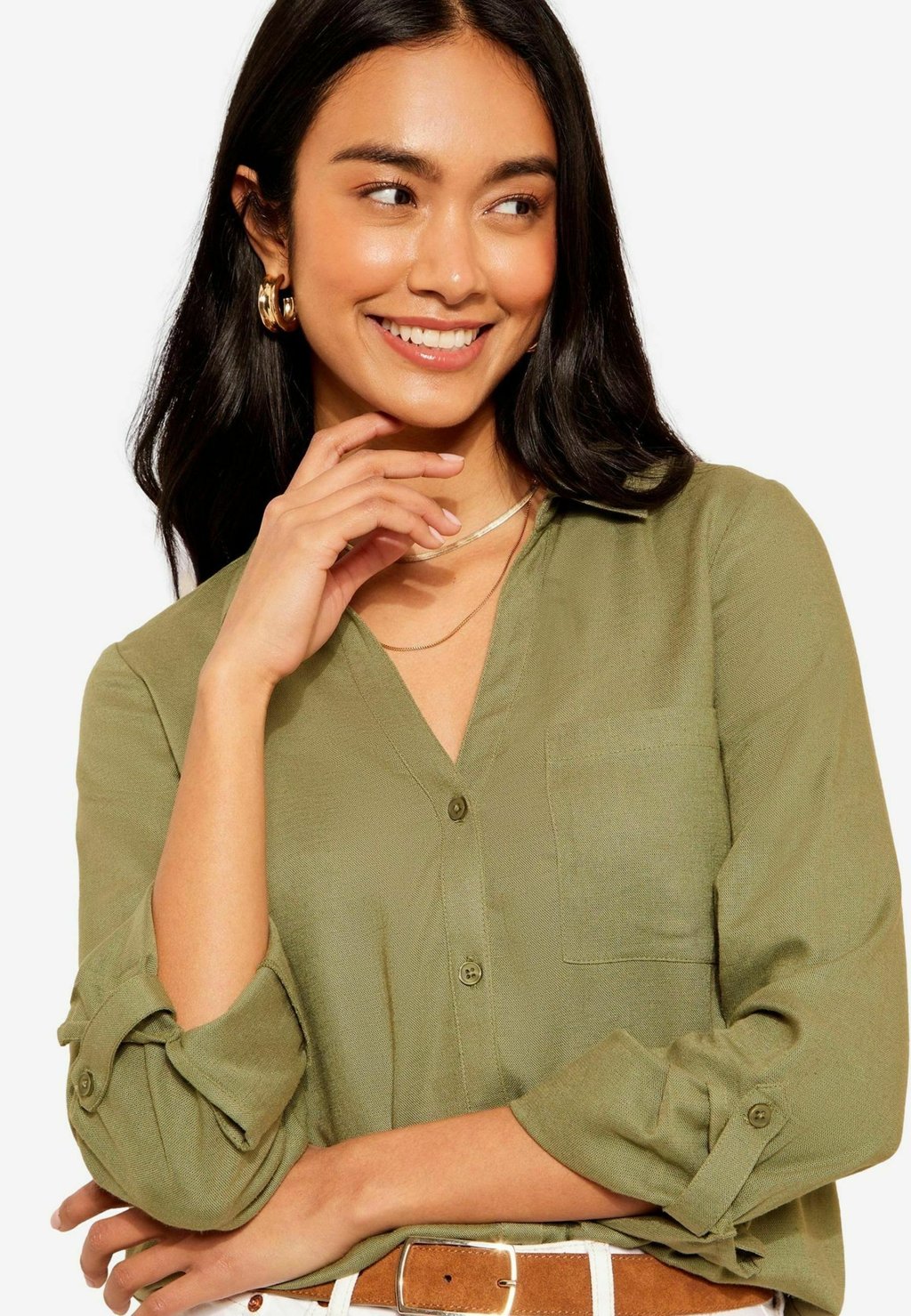 

Блузка на пуговицах REGULAR FIT LONG SLEEVE Friends Like These, зеленый