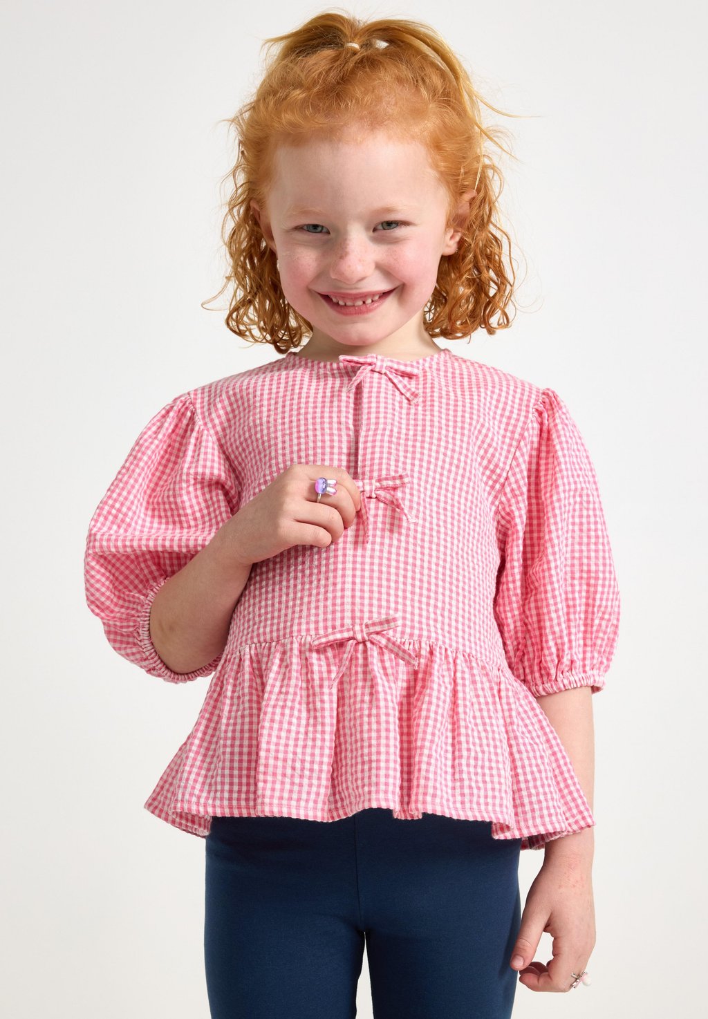 

Блуза WITH PUFF SLEEVES Lindex, фуксия