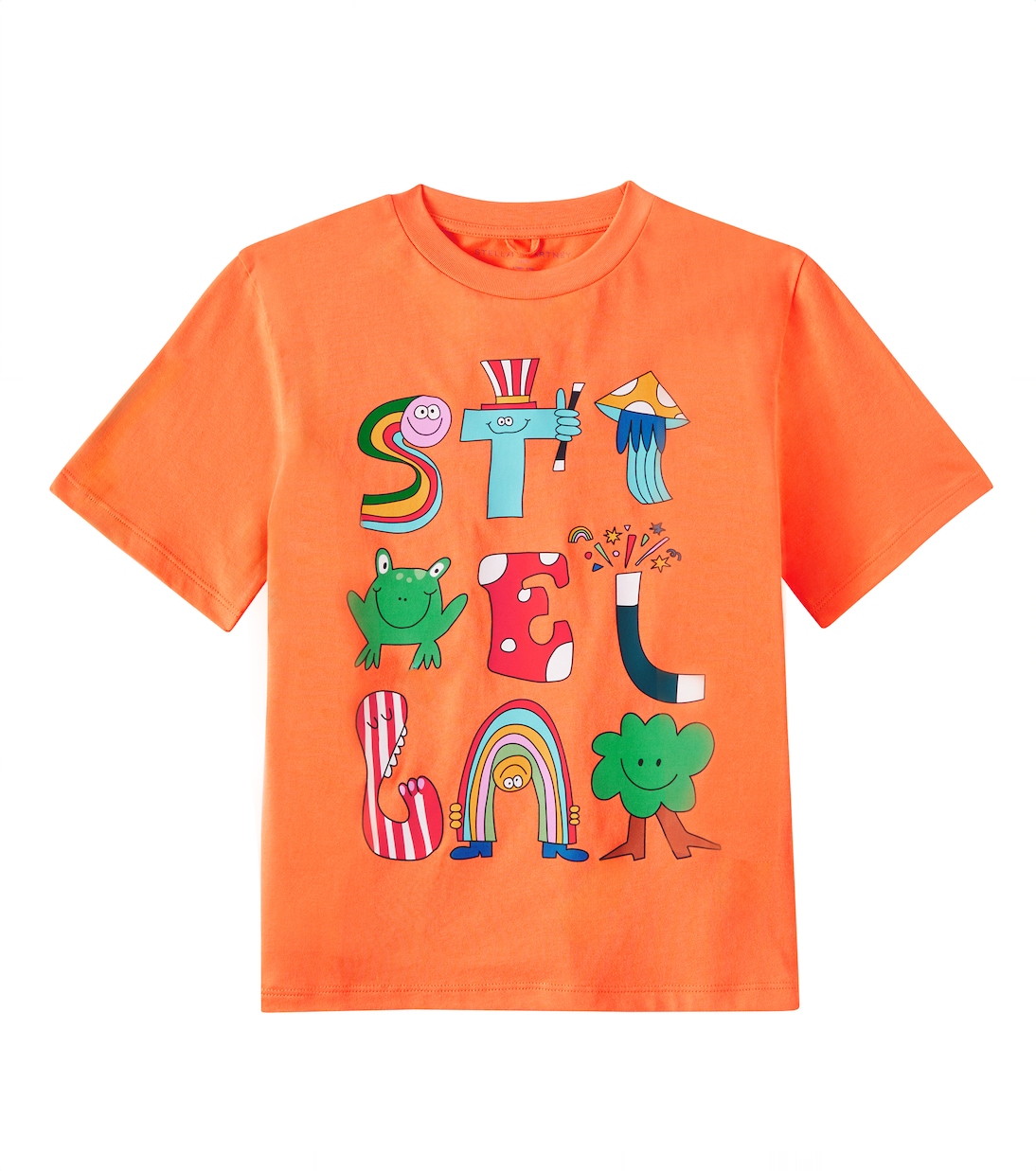 

Футболка из хлопкового джерси с принтом Stella McCartney Kids, оранжевый