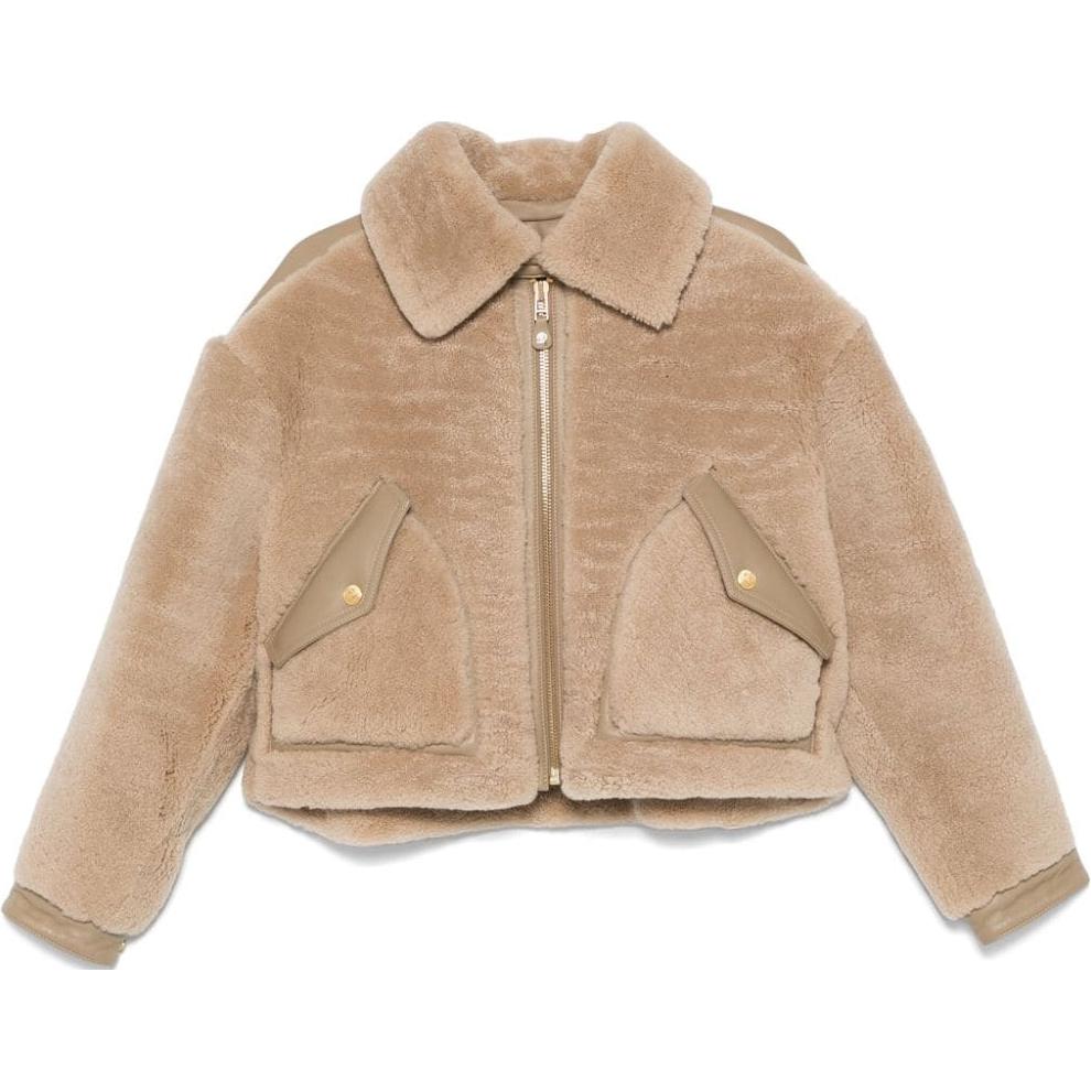 

Tommy Hilfiger Кремовый расслабленный тренерский жакет из овчины, Beige