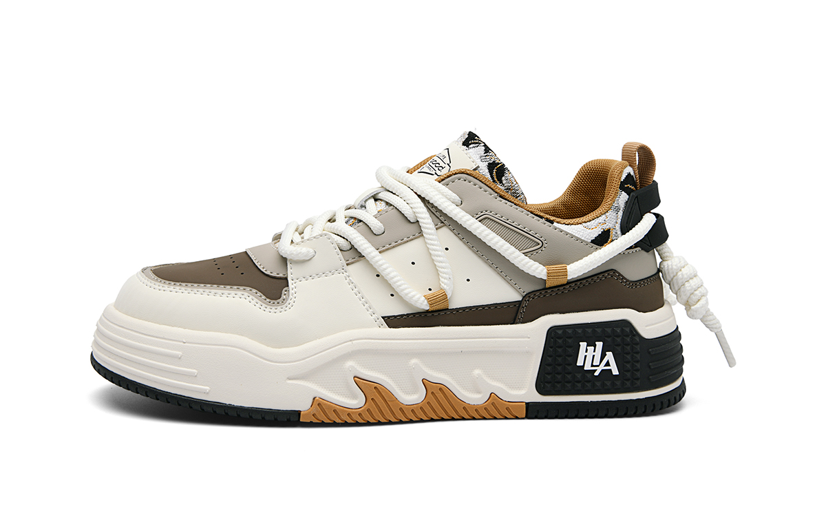 

HLA Низкие скейтерские кроссовки мужские бежево-коричневые, цвет Beige Brown